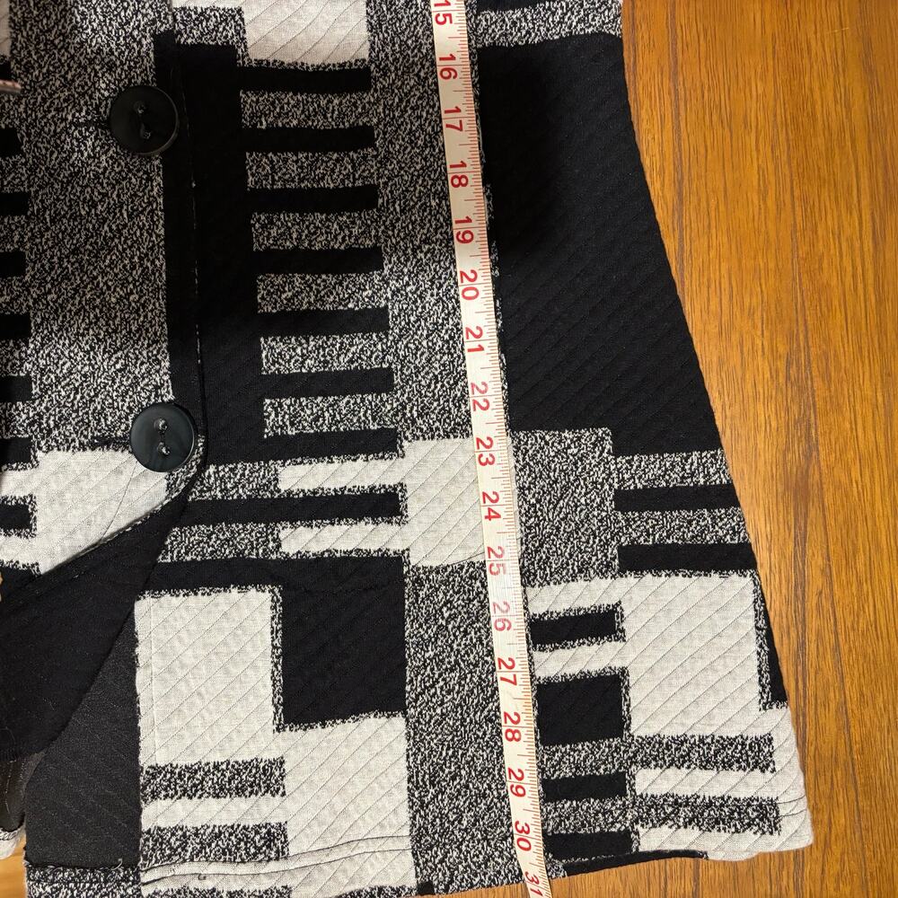 Parsley & Sage Artsy Geometric Patchwork Quilted Long Button Vest M Lagenlook - Picture 5 of 6